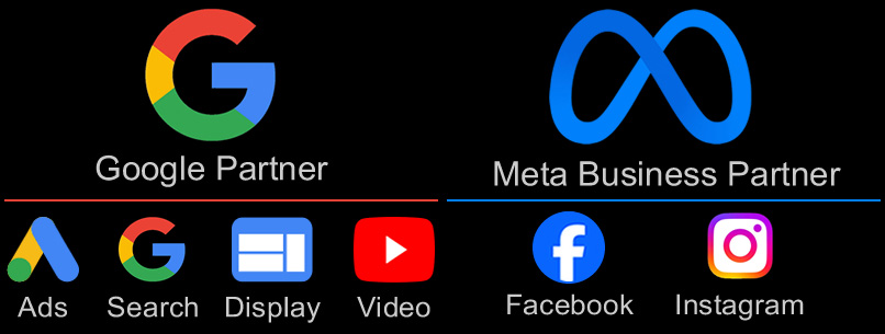 Google Partner and Meta Business Partner badges